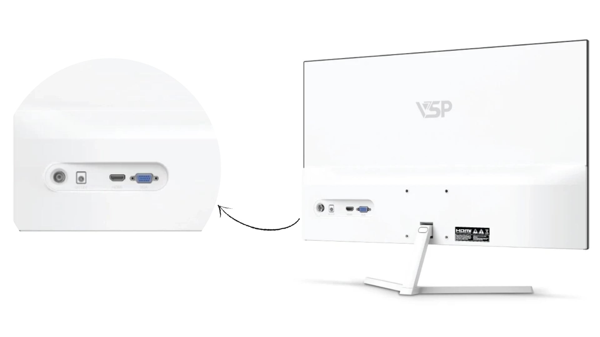 Màn Hình VSP IP2706SG Trắng - Kết nối đơn giản, dễ dùng