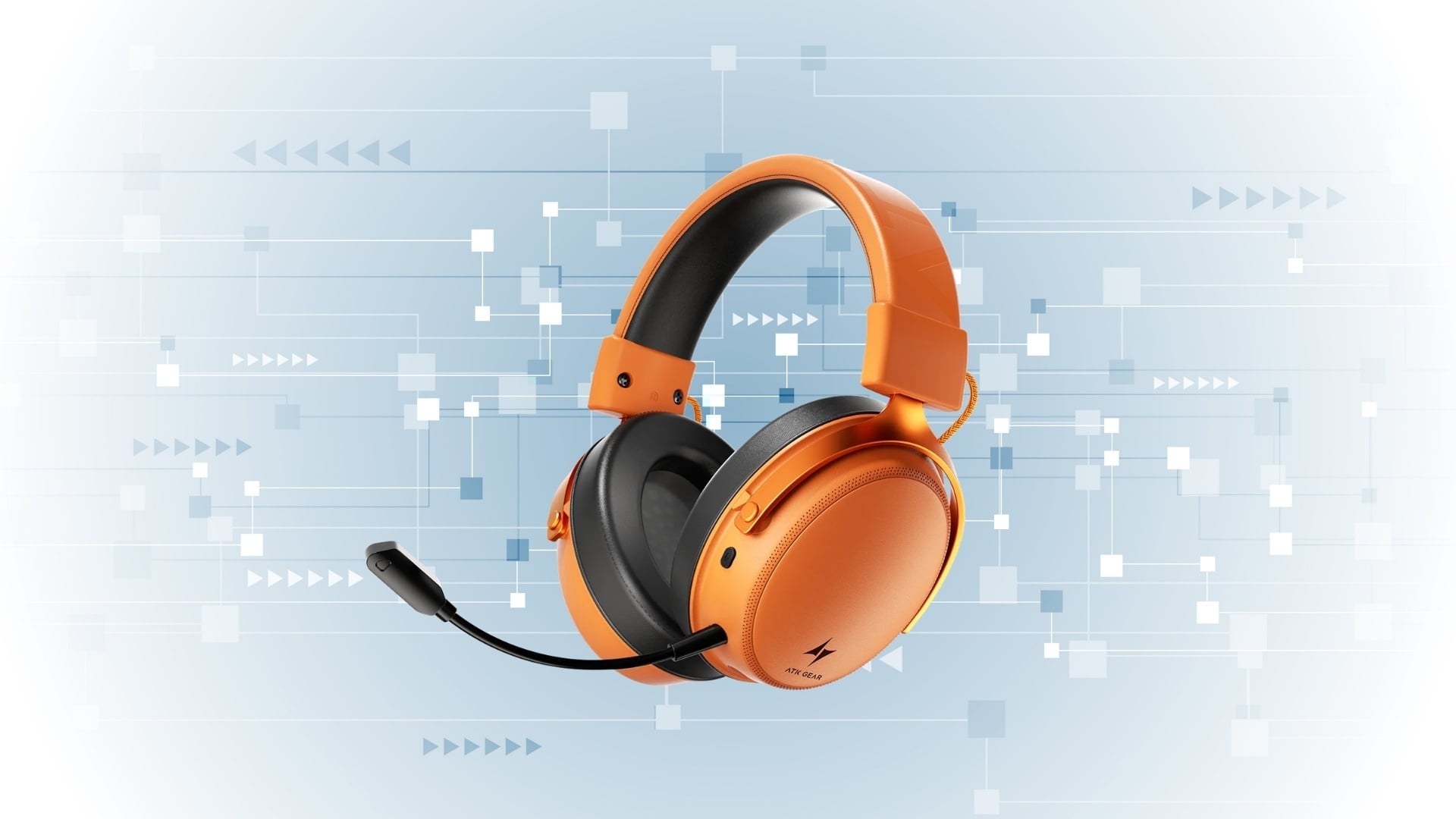 Tai nghe Gaming không dây ATK Neptune N9 Ultra 4 Mode màu cam - Âm thanh chuẩn esports, pin siêu bền, kết nối linh hoạt cho mọi nhu cầu