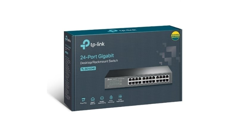 Switch TP-Link TL-SG1024D 24 Port 1G được trang bị 24 cổng RJ-45 Gigabit