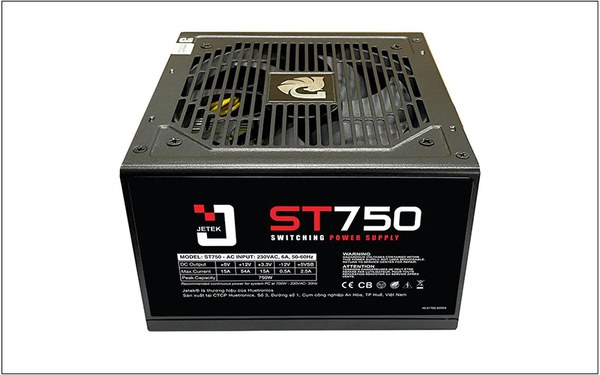 Nguồn Jetek J Series 750W Plus trang bị quạt tản nhiệt