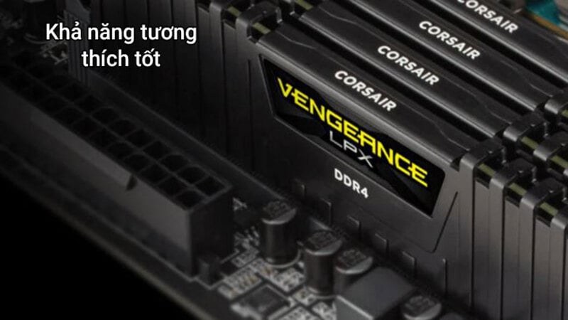 RAM PC Corsair Vengeance 8GB DDR4 3200MHz LPX Tản Nhiệt có dung lượng 8GB là lựa chọn phổ biến cho đa số máy tính để bàn hiện nay
