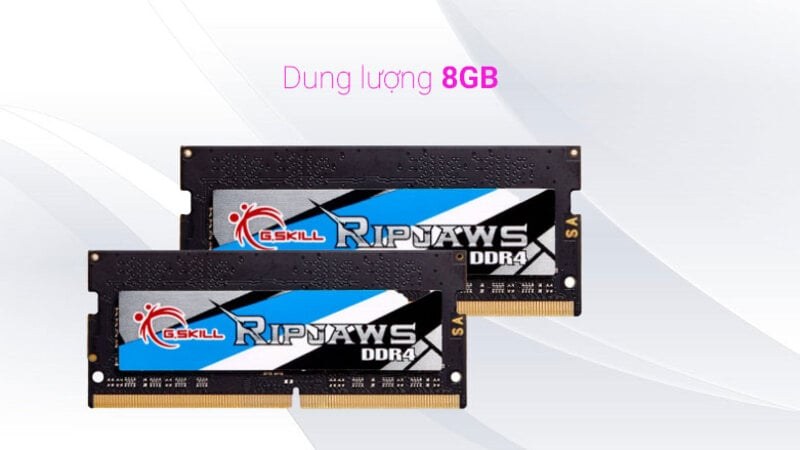 RAM Laptop GSkill 8GB DDR4 3200MHz có dung lượng 8GB là lựa chọn phổ biến cho đa số laptop hiện nay.
