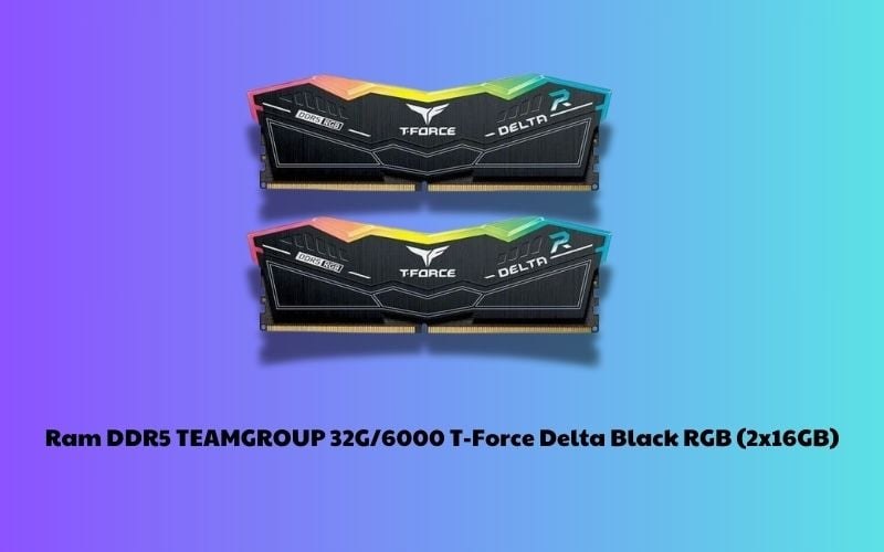 RAM TEAMGROUP 32GB DDR5 6000MHz T-Force Delta Black RGB tản nhiệt hiệu quả, hoạt động bền bỉ