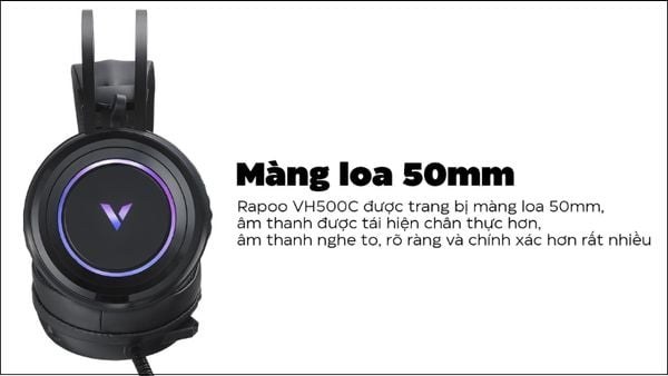 Rapoo VH500C không chỉ nâng cao trải nghiệm chơi game mà còn tạo điểm nhấn cá tính cho góc gaming của bạn